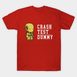 Crash Test Dummy Baby Yellow Safety Testman with White Light Text and Yellow Line Separated T-Shirt